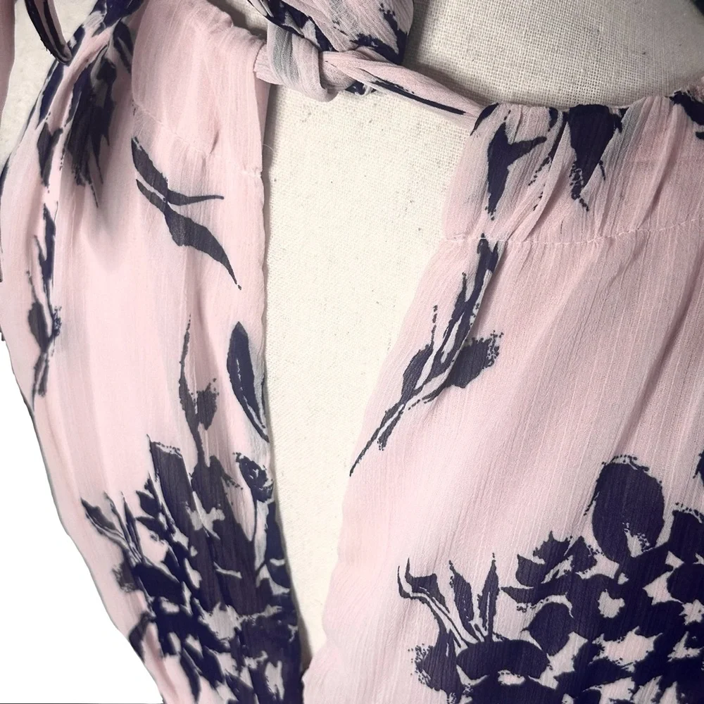 Ronni Nicole Dress 4P Floral Blush Chiffon Maxi - Picture 11 of 12